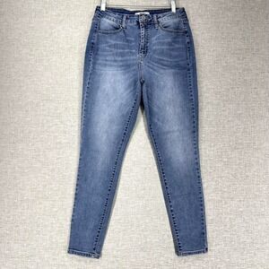 SO Curvy Jeggings Juniors 11/30W Blue Medium Wash Super High Rise Stretch Denim